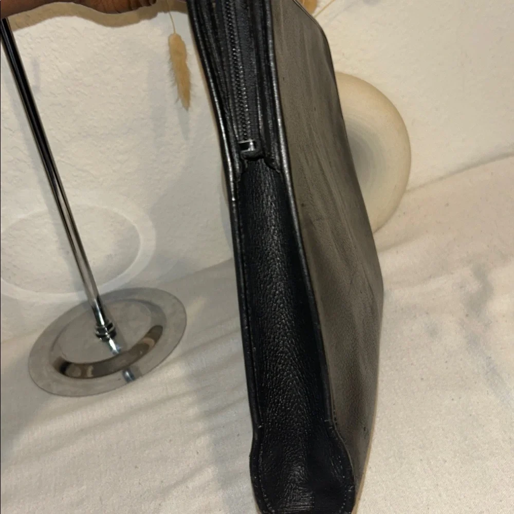 Burberry Black Textured Leather Bag Authentic